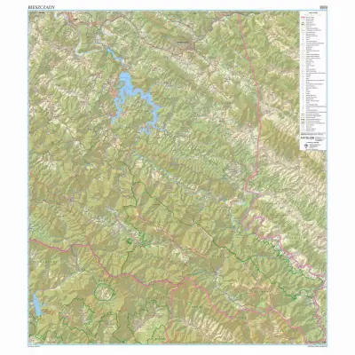 Bieszczady - mapa ścienna, 1:35 000 - naklejka, ArtGlob
