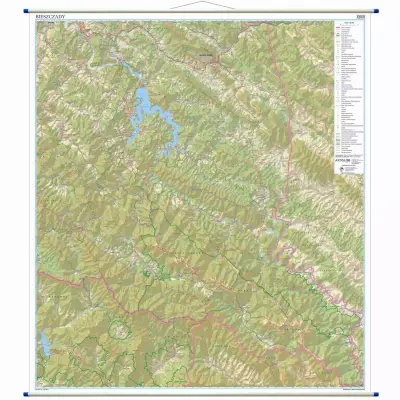 Bieszczady - mapa ścienna, 1:35 000, ArtGlob