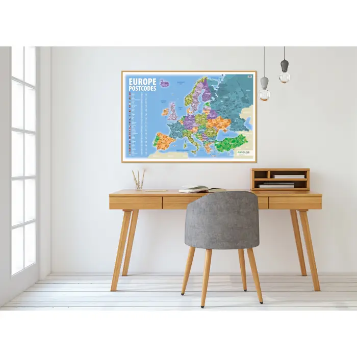 Aranż - Europa kody pocztowe - mapa ścienna, 100x70 cm, ArtGlob