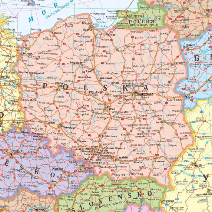 Europa polityczna mapa ścienna, 1:2 250 000, ArtGlob