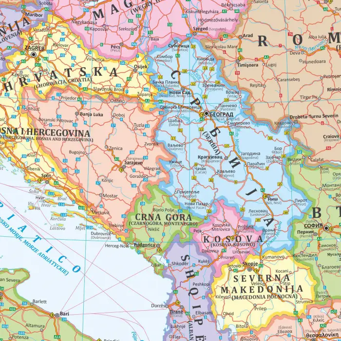 Europa polityczna mapa ścienna, 1:2 250 000, ArtGlob