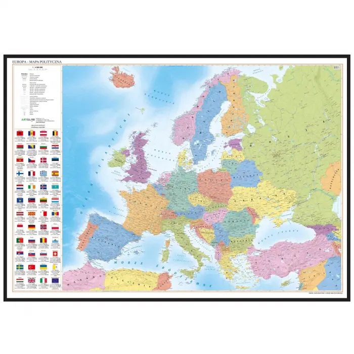 Europa polityczna - mapa ścienna, 1:4 500 000, ArtGlob