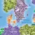 Europa - kody pocztowe mapa ścienna, 100x70 cm