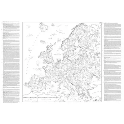 Europy Młodego Odkrywcy - mapa kolorowanka dla dzieci, 140x100 cm