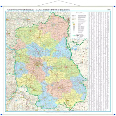 Województwo lubelskie - mapa ścienna, 1:200 000, ArtGlob