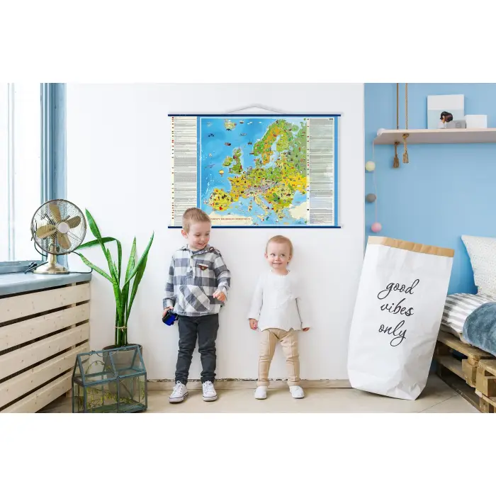Aranż - Europa Młodego Odkrywcy mapa ścienna dla dzieci, 140x100 cm