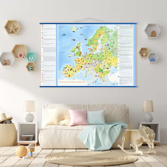 Aranż - Europa Młodego Odkrywcy mapa ścienna dla dzieci, 140x100 cm