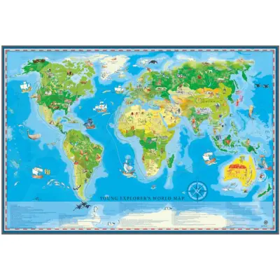 The world of the Young Explorer wall map for children - sticker, 140x100 cm
