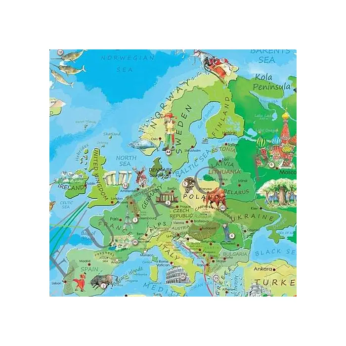 The world of the Young Explorer wall map for children - sticker, 140x100 cm