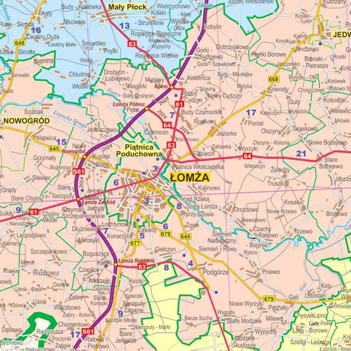 Województwo podlaskie - mapa ścienna, 1:200 000, ArtGlob
