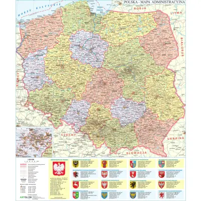 Polska administracyjna - nakładka magnetyczna na tablice, ArtGlob