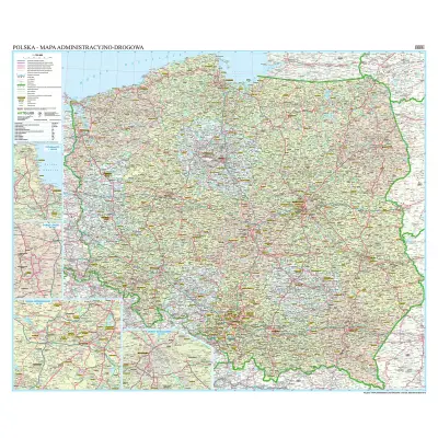 Polska administracyjno-drogowa mapa ścienna, 1:700 000 - naklejka, ArtGlob