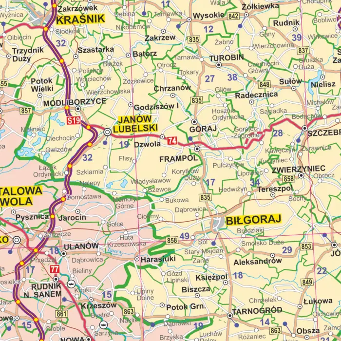 Polska administracyjno-drogowa mapa ścienna, 1:700 000, ArtGlob