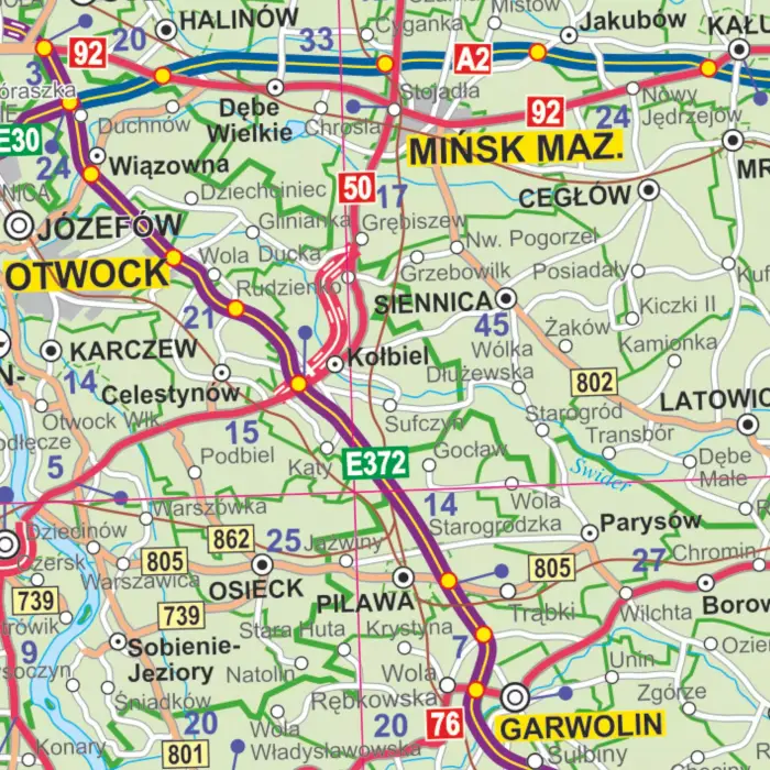 Polska administracyjno-drogowa mapa ścienna, 1:350 000, ArtGlob