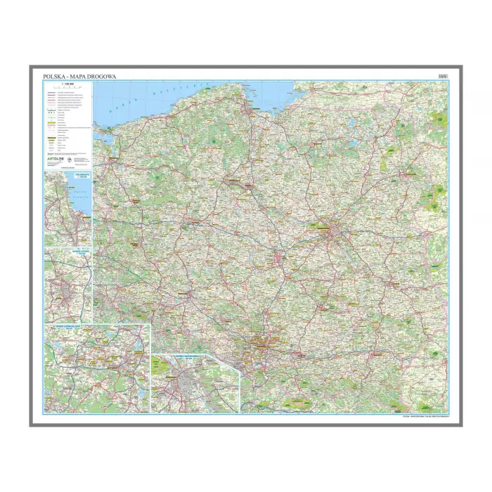 Polska drogowa - mapa ścienna, 1:700 000, ArtGlob