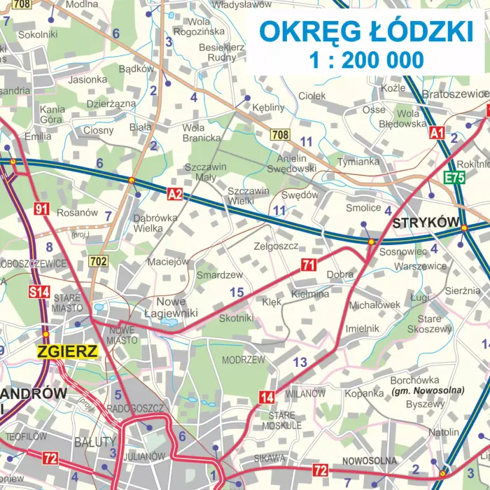 Polska drogowa - mapa ścienna, 1:700 000 - naklejka, ArtGlob