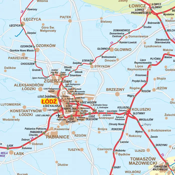 Polska - kolejowa mapa ścienna, 1:350 000, ArtGlob