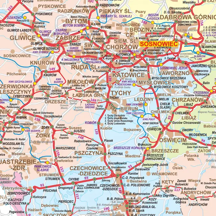 Polska - kolejowa mapa ścienna, 1:350 000, ArtGlob