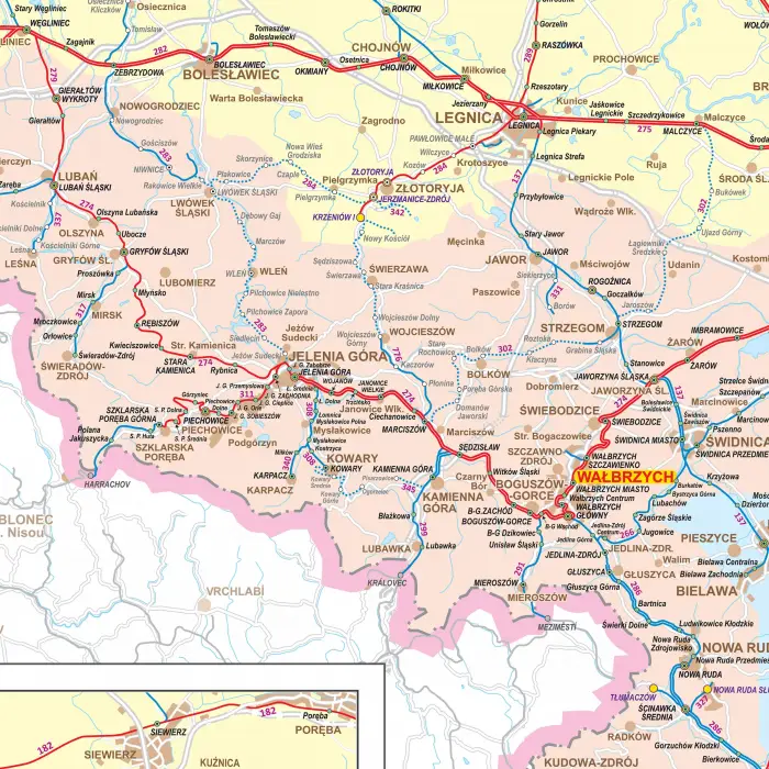 Polska - kolejowa mapa ścienna, 1:500 000, ArtGlob