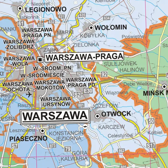 Polska obszary właściwości prokuratur - mapa ścienna, 1:500 000, ArtGlob