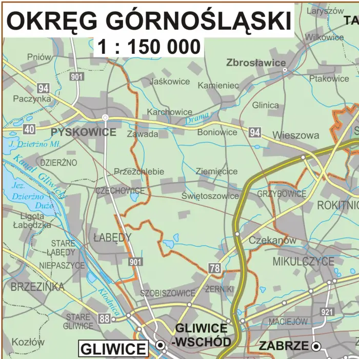 Polska obszary właściwości prokuratur - mapa ścienna, 1:500 000, ArtGlob