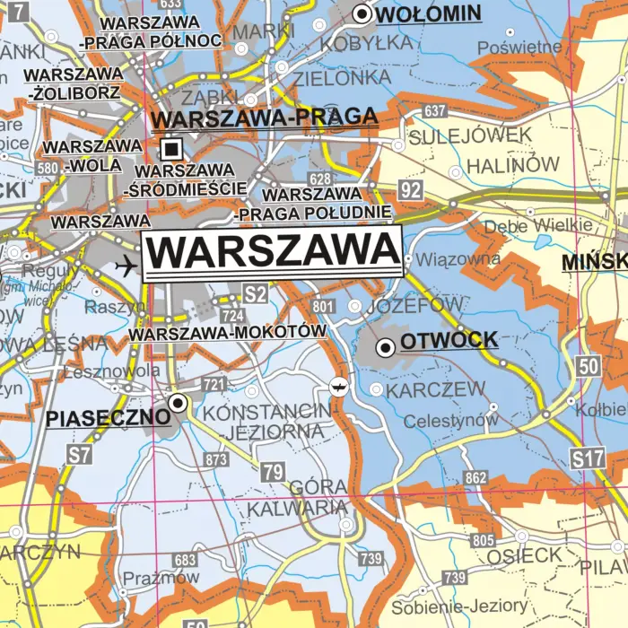 Polska - mapa ścienna obszarów właściwości sądów powszechnych, 1:500 000, ArtGlob