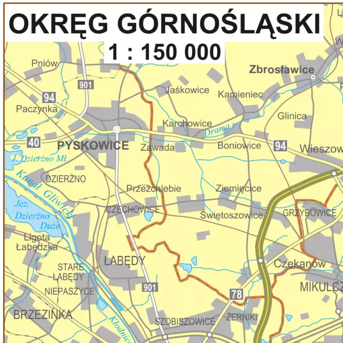 Polska - mapa ścienna obszarów właściwości sądów powszechnych, 1:500 000, ArtGlob