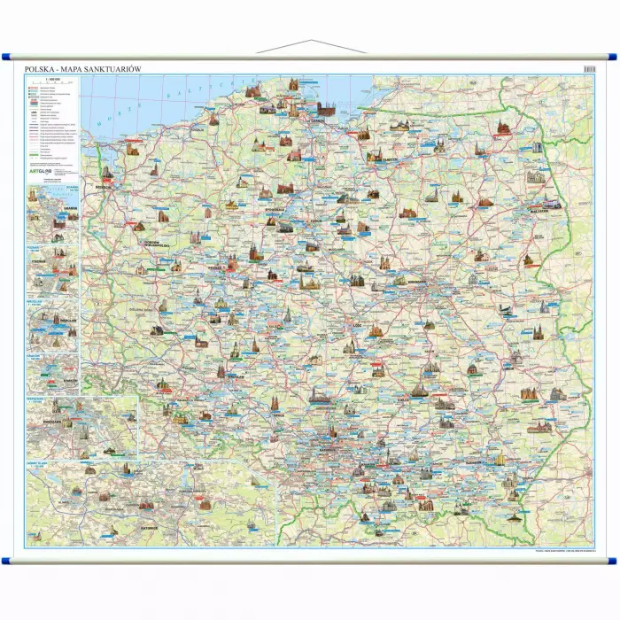 Polska sanktuaria mapa ścienna 1:600 000, ArtGlob