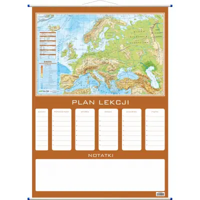 Plan lekcji - mapa fizyczna Europy