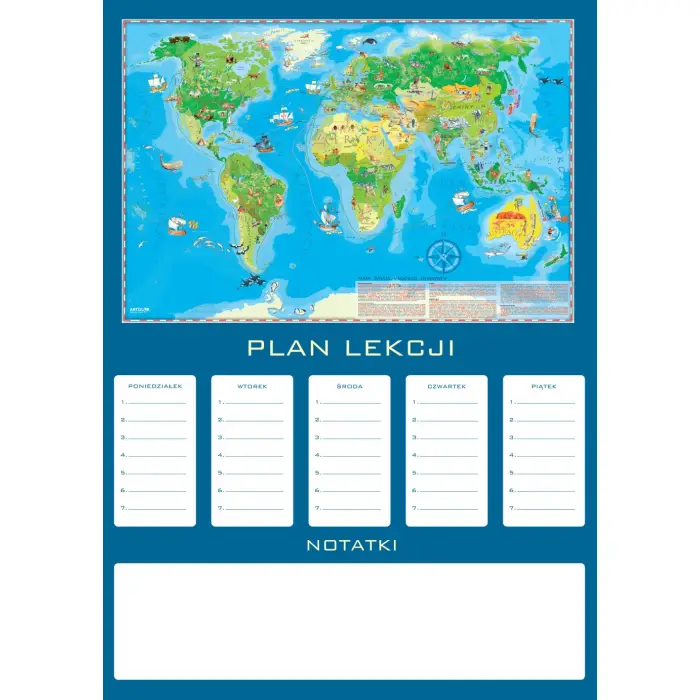 Plan lekcji - mapa Świat Młodego Odkrywcy dla dzieci