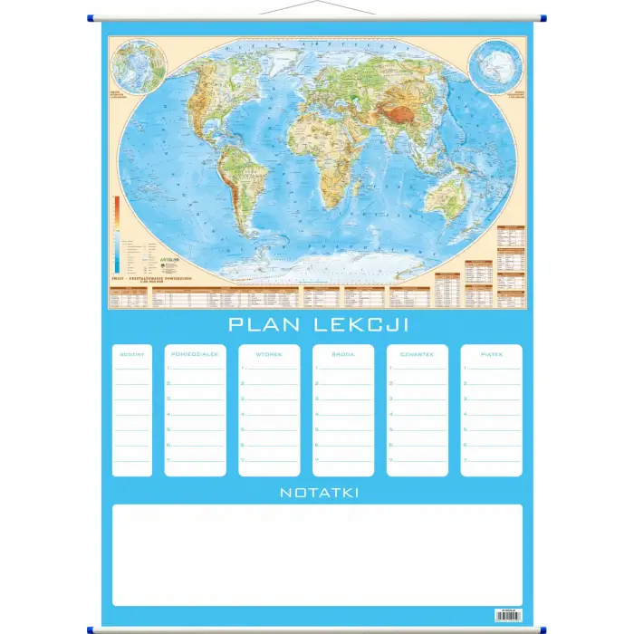 Plan lekcji - mapa fizyczna Świata