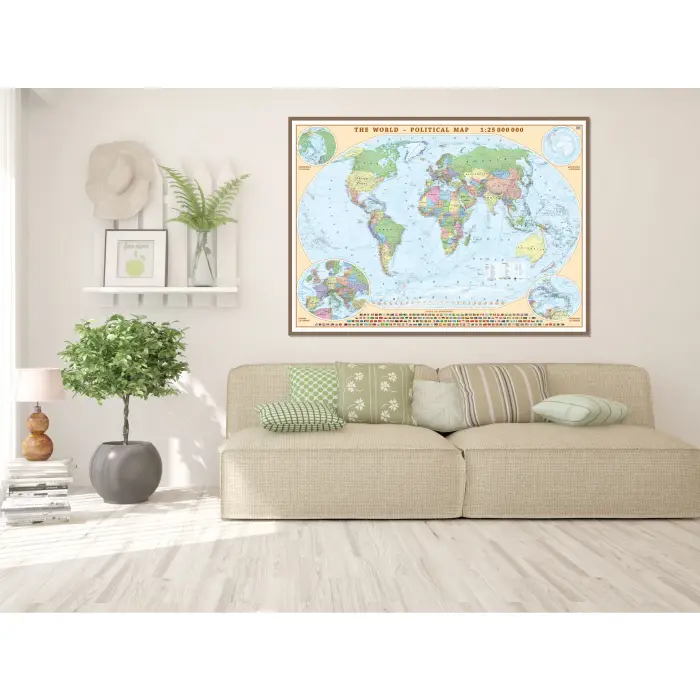 Arrange - World political wall map 1:25 000 000 - sticker, 140x100 cm, ArtGlob