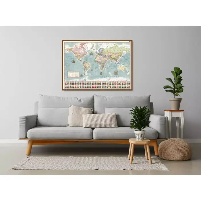 Aranż - Świat polityczny - stylizowana mapa ścienna, 1:42 000 000, ArtGlob