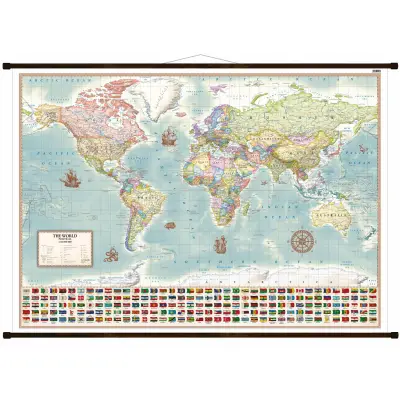 Świat polityczny - mapa ścienna stylizowana wersja angielska, 1:42 000 000, ArtGlob