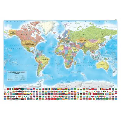 Świat polityczny mapa ścienna - naklejka, ArtGlob