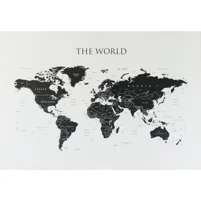 The World - polityczna mapa ścienna na płótnie Canvas, ArtGlob