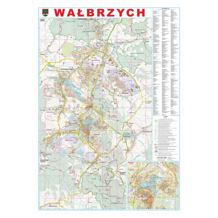 Wałbrzych - mapa ścienna, 1:8 750, ArtGlob