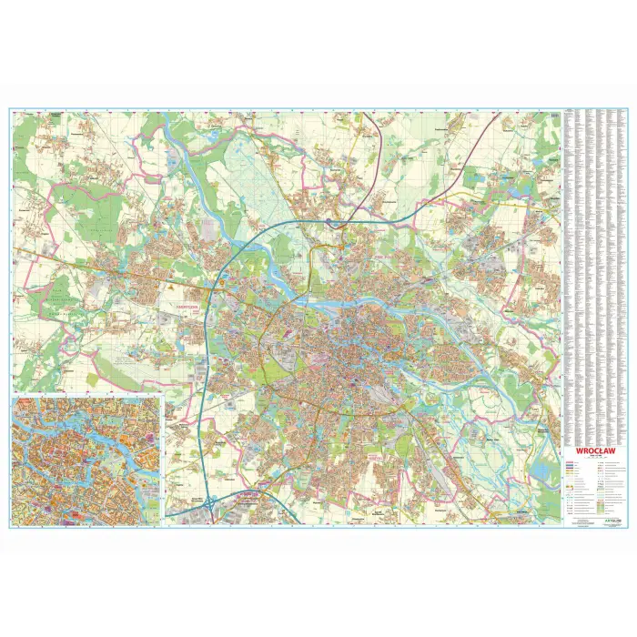 Wrocław - mapa ścienna, 1:15 000, ArtGlob