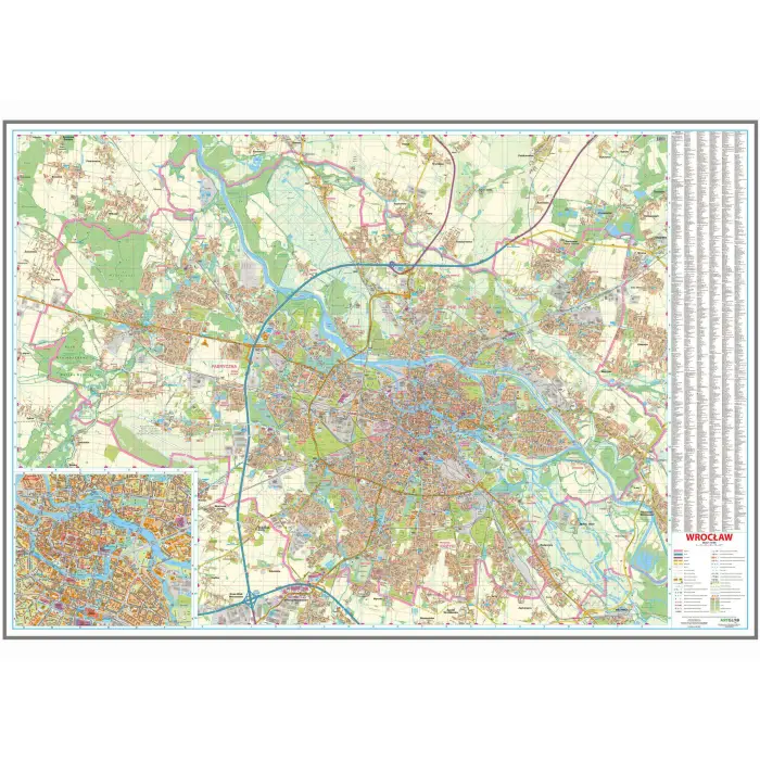 Wrocław - mapa ścienna, 1:15 000, ArtGlob
