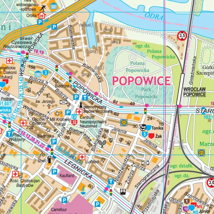 Wrocław - mapa ścienna, 1:15 000