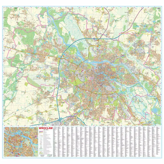 Wrocław - mapa ścienna, 1:18 500, ArtGlob