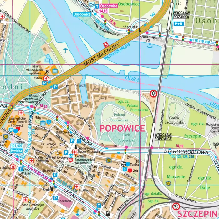Wrocław - mapa ścienna, 1:20 000, ArtGlob