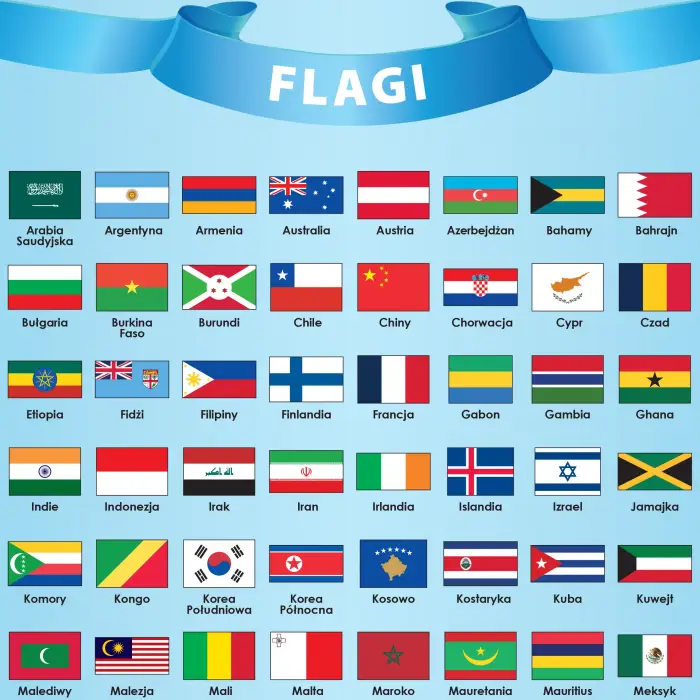Świat Polityczny z flagami - dwustronna podkładka na biurko, ArtGlob