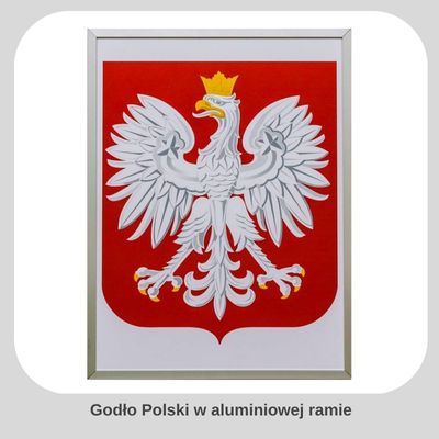 Godło Polski w oprawie aluminiowej