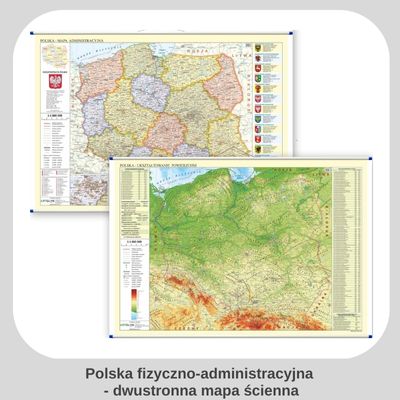 Mapa ścienna Polski, dwustronna