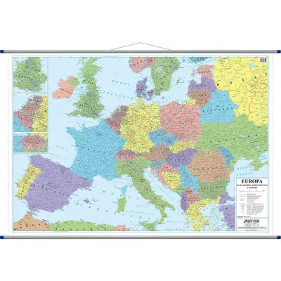 Europa kody pocztowe - mapa ścienna, 1:4 000 000, EkoGraf