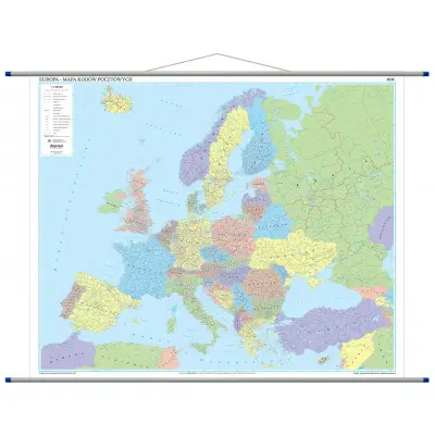 Europa kody pocztowe - mapa ścienna, 1:2 500 000, EkoGraf