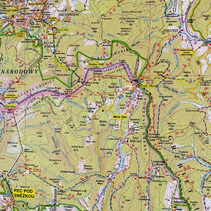 Karkonosze turystyczna mapa ścienna - naklejka, 1:35 000, Eko-Graf