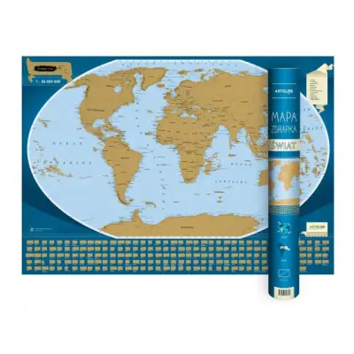 Świat - mapa zdrapka, 1:50 000 000