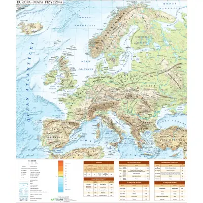 Europa fizyczna - nakładka magnetyczna na tablice, ArtGlob